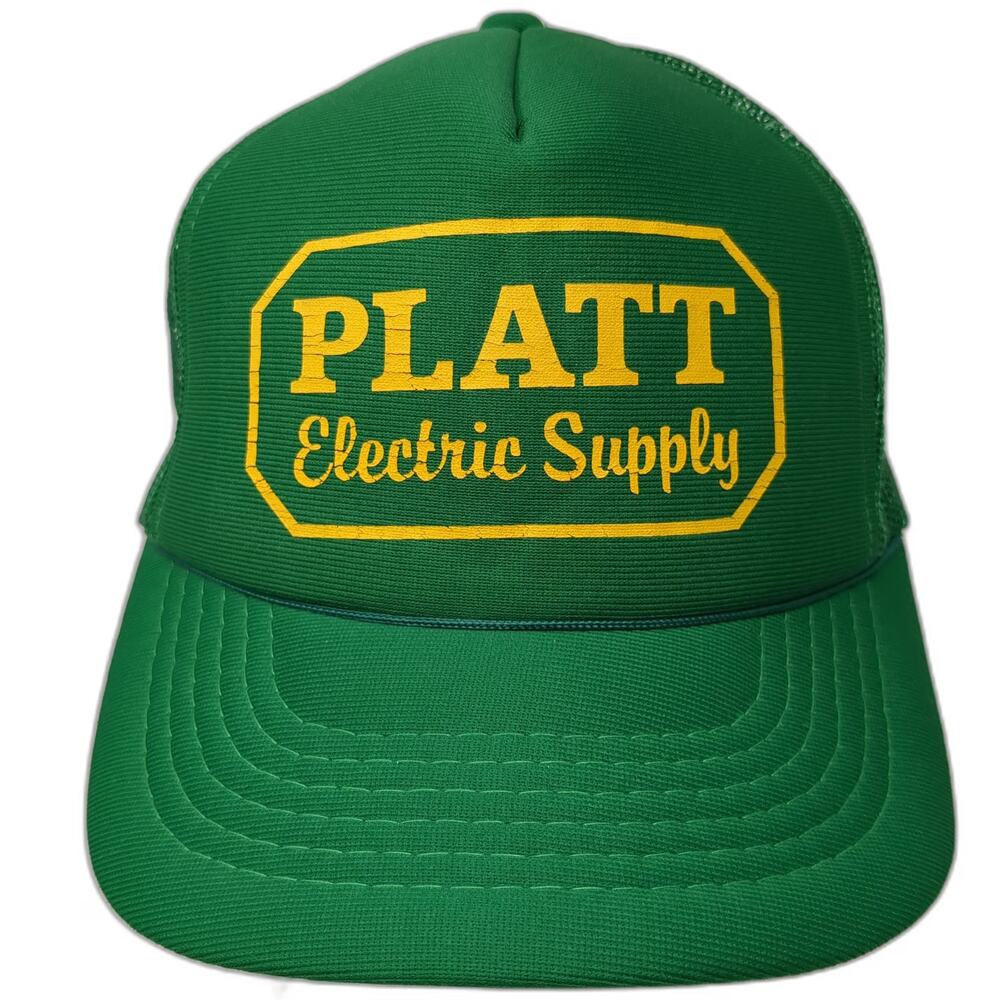 dn Headwear Trucker Hat Green Blue Yellow One Size Platt Electric Supply Rope